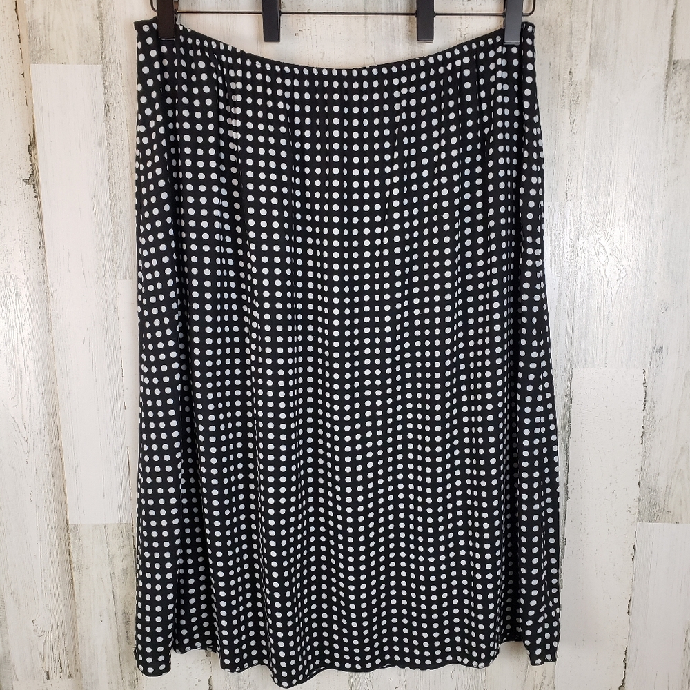 Plus Size Vintage Polka Dot Midi Skirt Size 28W